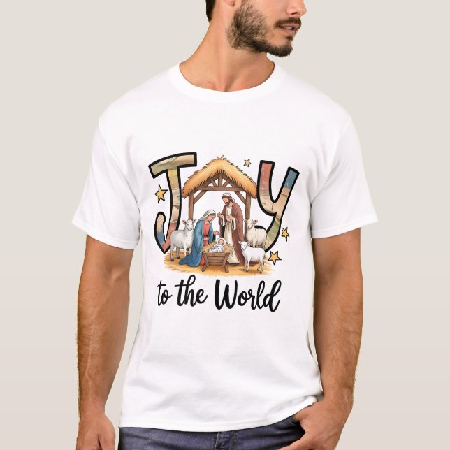 Joy to the World,Jesus Christmas  T-Shirt (Vorderseite)