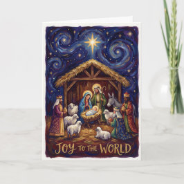 Joy to the World Nativity Christmas Card Karte