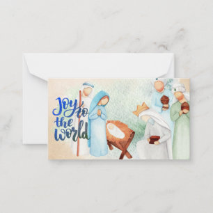 Joy to the World Nativity Note Card Mitteilungskarte