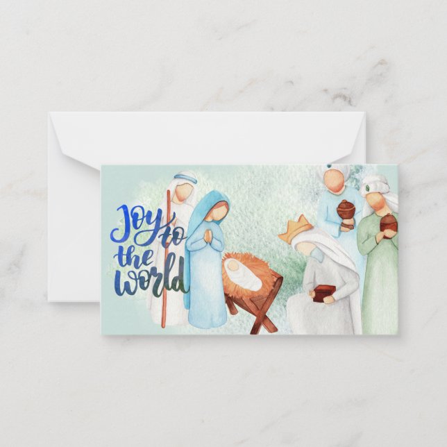 Joy to the World Nativity Note Card Mitteilungskarte (Vorderseite)
