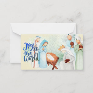 Joy to the World Nativity Note Card Mitteilungskarte