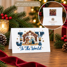 Joy to the World Nativity Scene Christmas Card