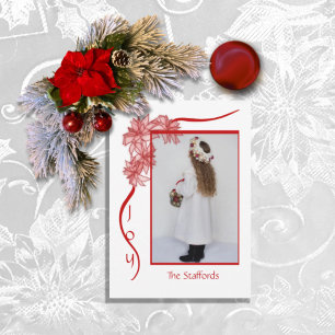 Joy to the World Red Christmas Card Feiertagskarte