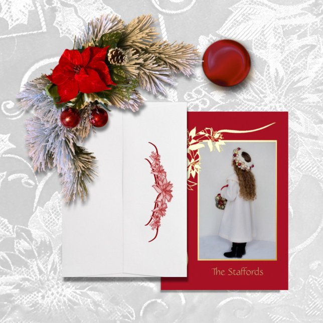 Joy to the World Red Foil Weihnachtskarte Folieneinladung (Von Creator hochgeladen)