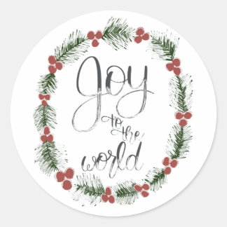 Joy to the World Red Sticker