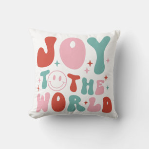 Joy To The World Retro Weihnachten Kissen