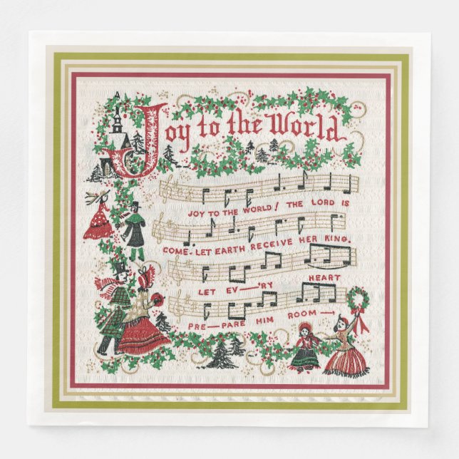 Joy to the World Song Sheet Serviette (Vorderseite)