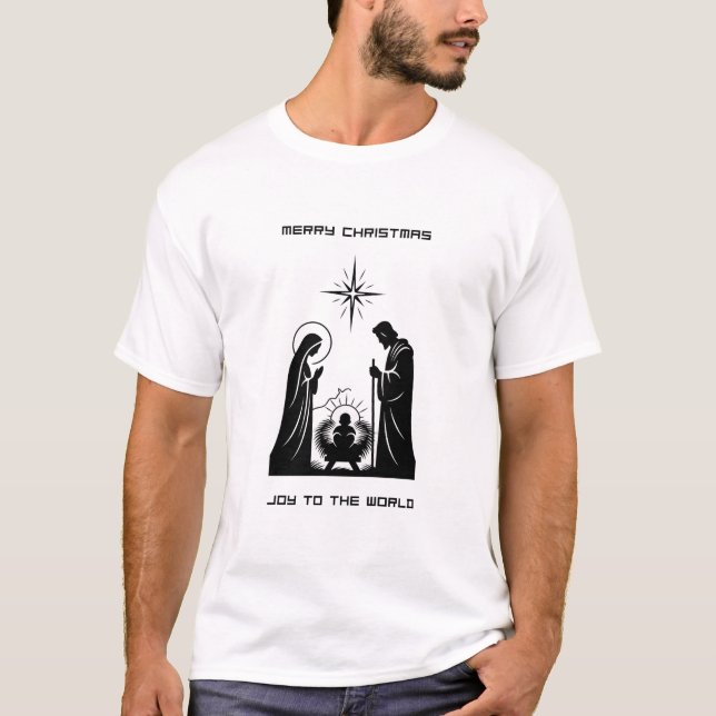 Joy to the World T-Shirt | Minimalist Nativity (Vorderseite)