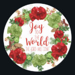 Joy to the World the Lord has come Christmas Runder Aufkleber<br><div class="desc">Joy to the world the lord has come christmas ceramic sticker.</div>