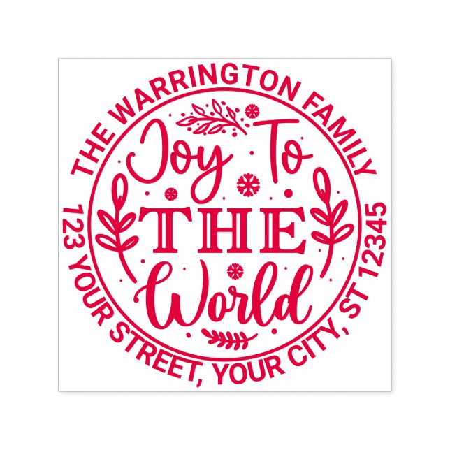 "Joy to the World" Weihnachtsnachtsnacht Rücksende Permastempel (Design)