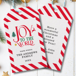 "Joy to world" Stripes-Deer Tree Star Geschenkanhänger