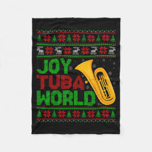 Joy Tuba Weltmusikliebhaber Xmas Tuba Hässlicher W Fleecedecke