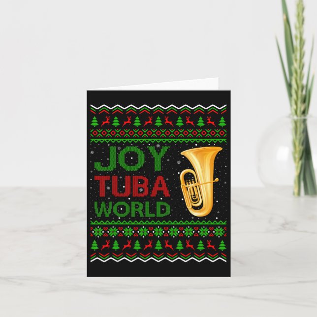 Joy Tuba World Music Lover Xmas Geschenk Ugly Tuba Karte (Vorderseite)