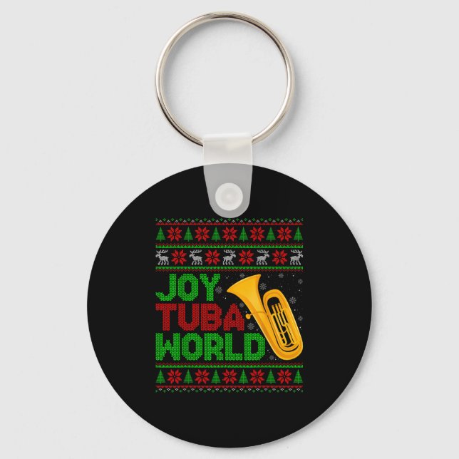 Joy Tuba World Music Lover Xmas Tuba Ugly Christma Schlüsselanhänger (Vorderseite)