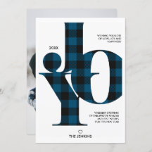 Joy Typografie Blue Buffalo Kariert Foto Holiday