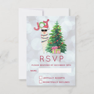 Joy Typografie Christmas Llama UAWG RSVP Karte
