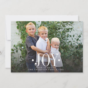 JOY Typografy Christmas Tree Family Foto Flat Feiertagskarte