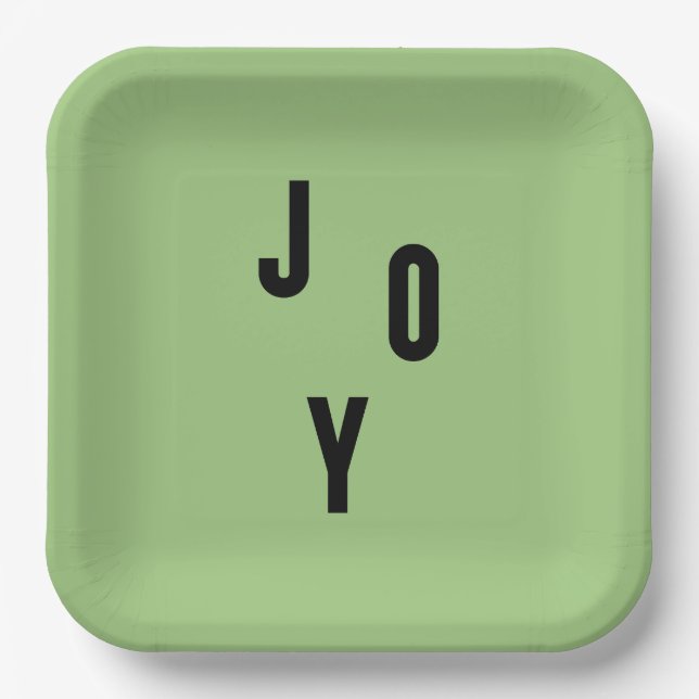 Joy typography pappteller (Vorderseite)