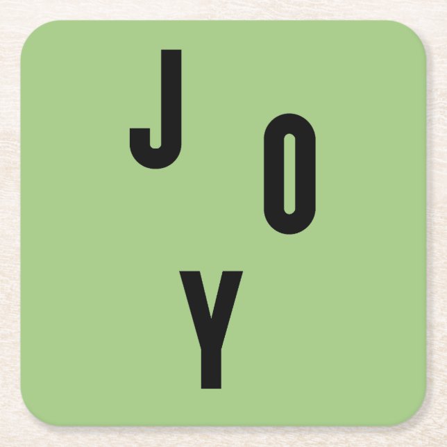 Joy typography rechteckiger pappuntersetzer