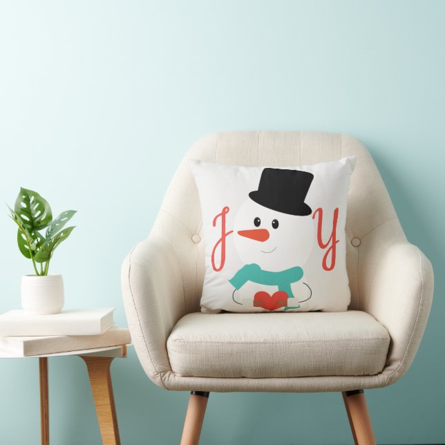 JOY und Liebe Snowman | Niedlicher Winter Kissen (Stuhl )