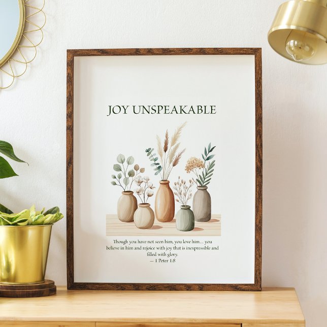 Joy unspeakable, floral Christian wall art  Poster (Von Creator hochgeladen)