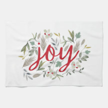 Joy Watercolor Floral Red Script