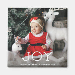"JOY" Weihnachts-eleganter Luxus Custom Foto + Tex Magnet
