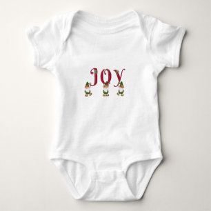 JOY Weihnachtselfen halten Briefe Baby Strampler