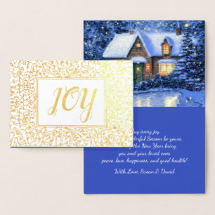 Joy. Weihnachtsurlaub Luxus Folienkarte