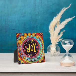 Joy Whimsical Fun Farbenfrohe Weihnachtsfeier Fotoplatte
