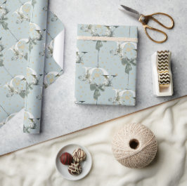 Joy Winter Forest Schriftart Gold Snow Ornament Bl Geschenkpapier