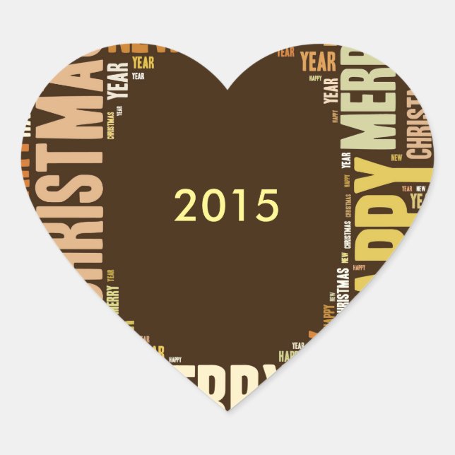 JOY WordcloY Christmas Herz-Aufkleber (Vorderseite)