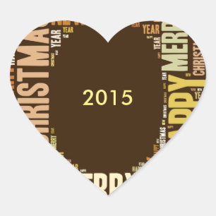 JOY WordcloY Christmas Herz-Aufkleber