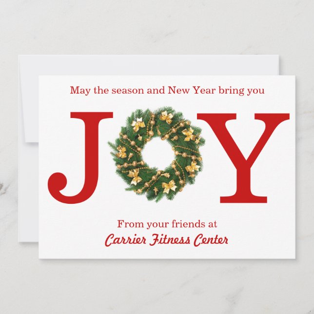 Joy Wreath Business - Weihnachtskarte Feiertagskarte (Vorderseite)