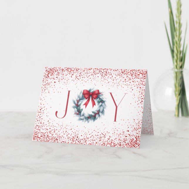 Joy Wreath Christmas Card Karte (Vorderseite)