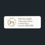 Joy Wreath Christmas Return Address Label<br><div class="desc">Verfügbare Elemente zuordnen</div>