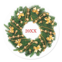Joy Wreath - Circle Sticker