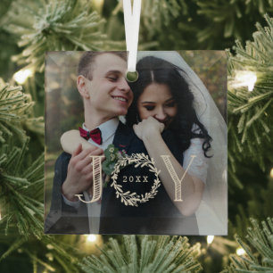 Joy Wreath Custom Foto Weihnachtsschmuck
