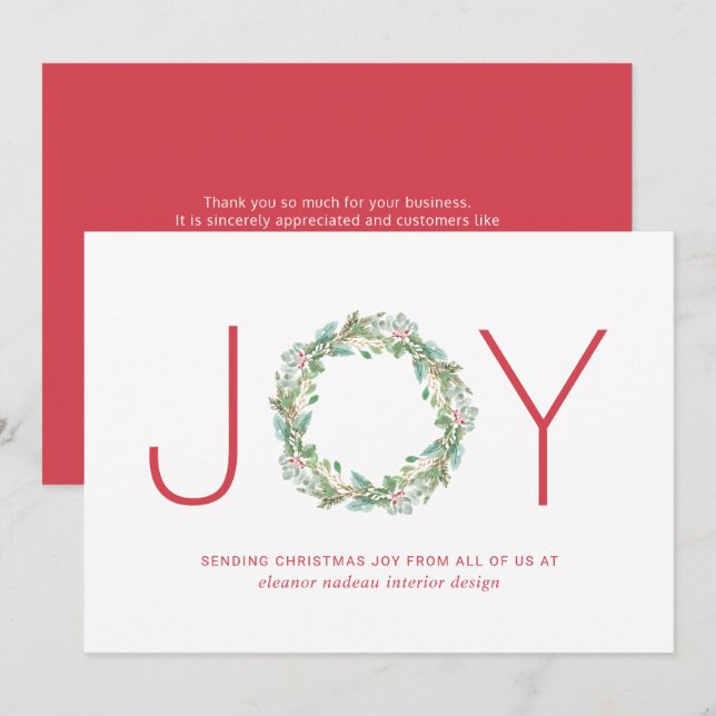 Joy Wreath Elegante Business Business Weihnachten (Vorne/Hinten)
