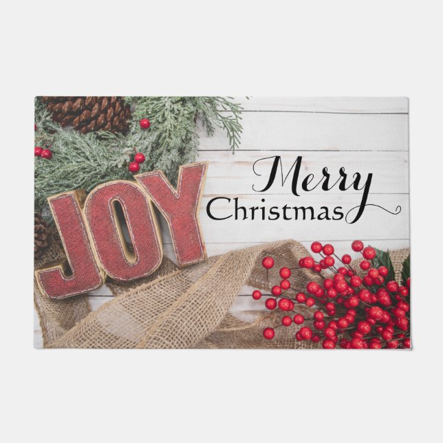 Joy & Wreath Holiday Collection Fußmatte (Vorderseite)