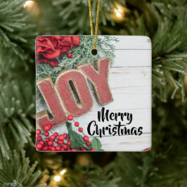 Joy & Wreath Holiday Collection Keramikornament