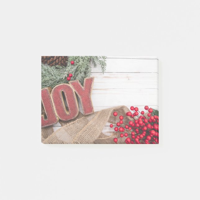 Joy & Wreath Holiday Collection Post-it Klebezettel (Vorderseite)