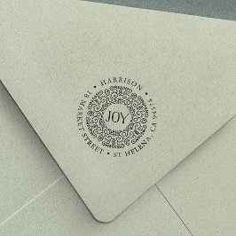 Joy Wreath Holiday Rücksendeadresse Permastempel