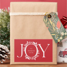 Joy Wreath Holiday Weihnachten Rote Geschenksticke