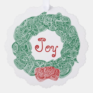 Joy Wreath Ornament Karte