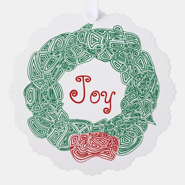 Joy Wreath Ornament Karte (Vorderseite)