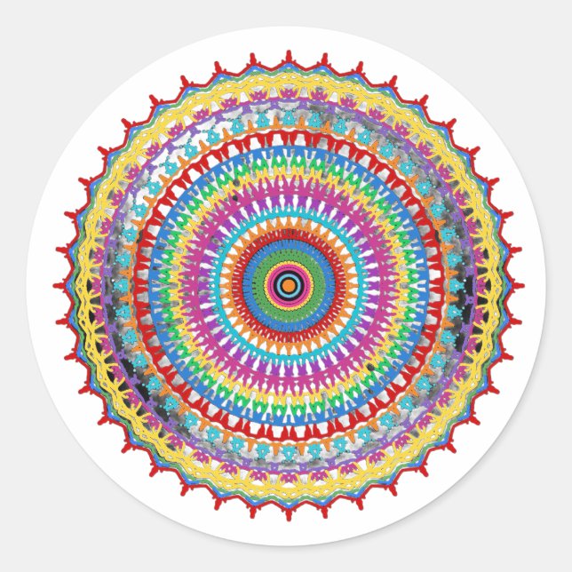 Joyburst Mandala clipart Runder Aufkleber (Vorderseite)