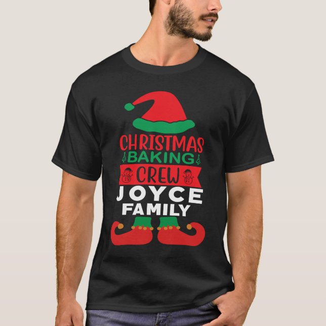Joyce Crew Weihnachtsbacken Matching Elf T-Shirt (Vorderseite)