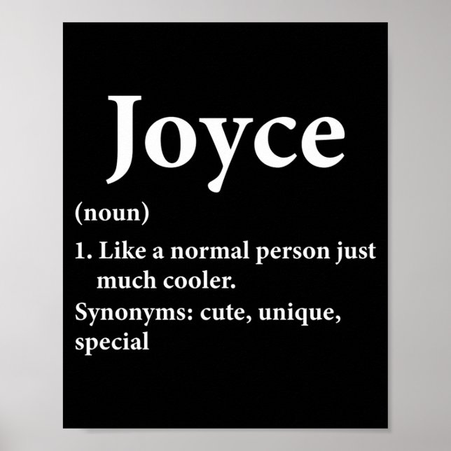 Joyce Name Definition Funny D  Poster (Vorne)