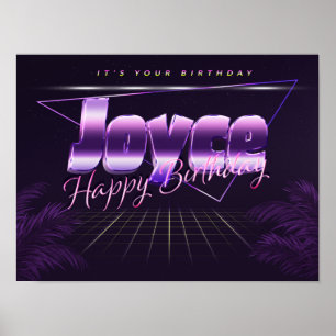 Joyce Name Vorname lila retro Poster Geburtstag